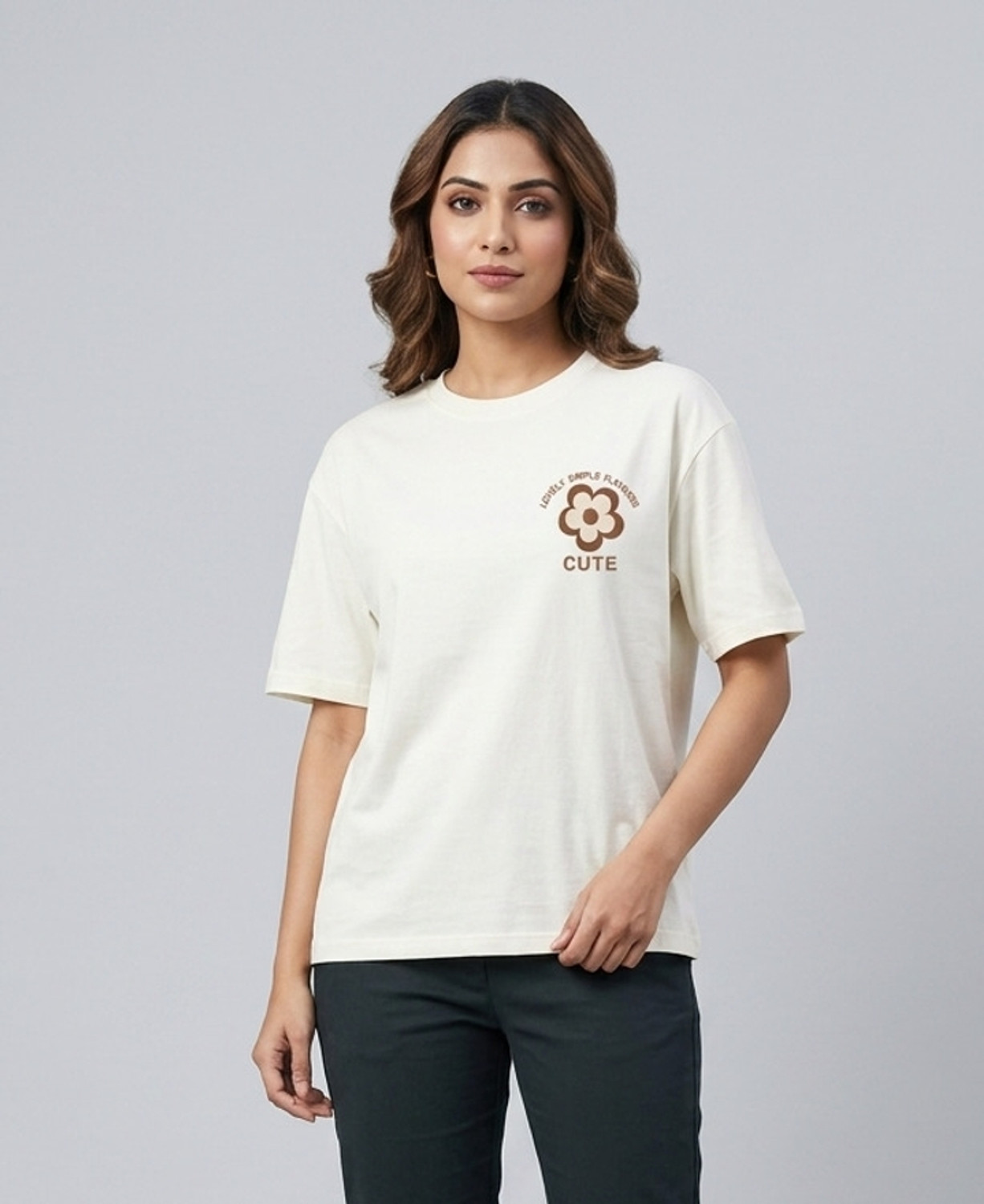 Image of CLATHO Graphic Print, Typography Women Round Neck White T-Shirt