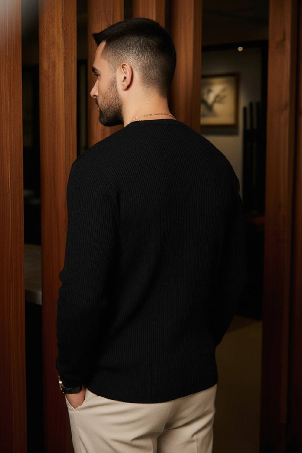 Try Men Zip Neck Multicolor T-Shirt - Image 2