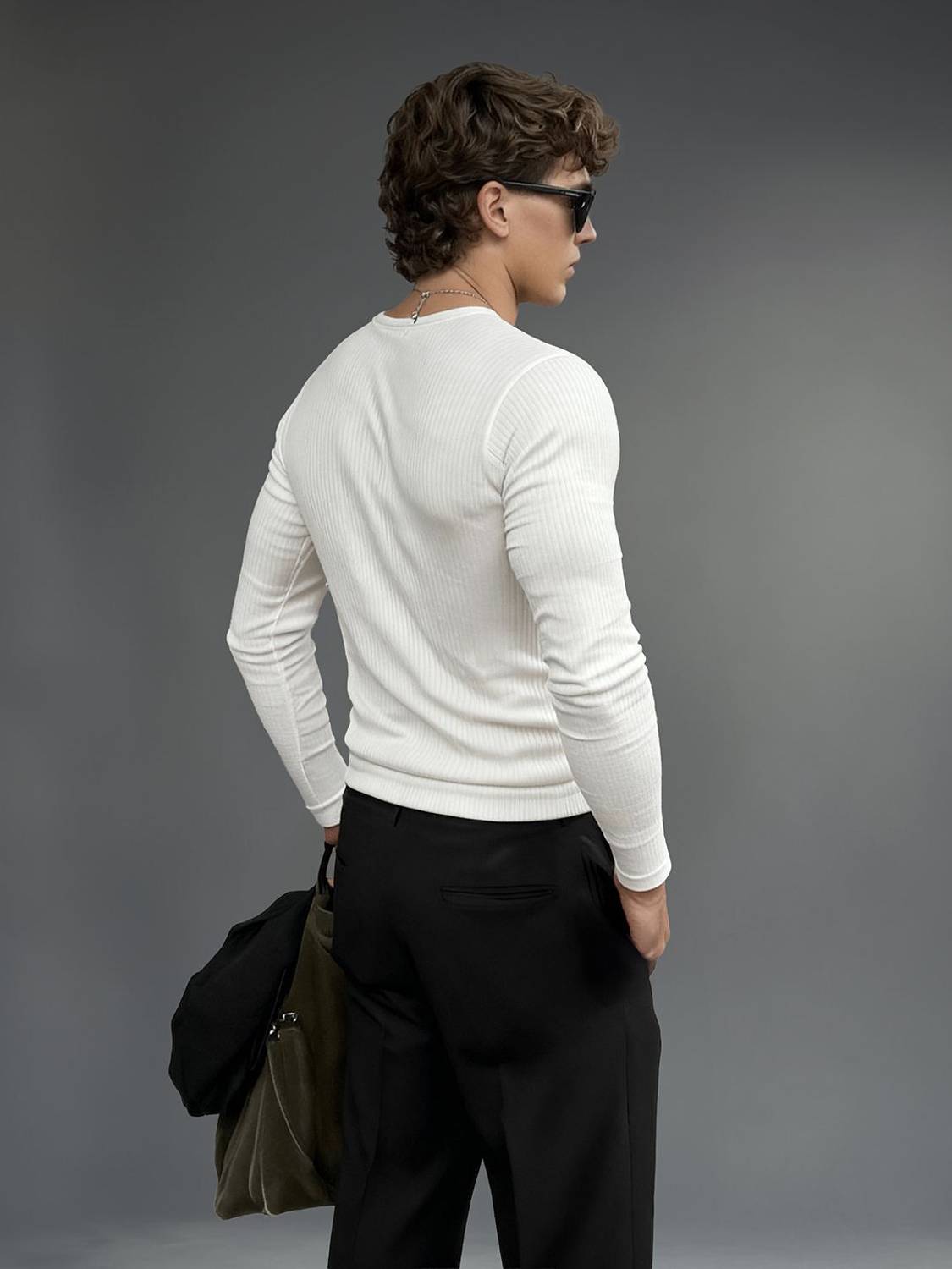 FUGAZEE Solid Men Henley Neck White T-Shirt - Image 3