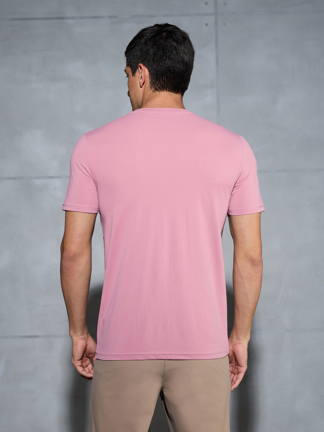 Image of TECHNOSPORT Graphic Print Men Crew Neck Pink T-Shirt