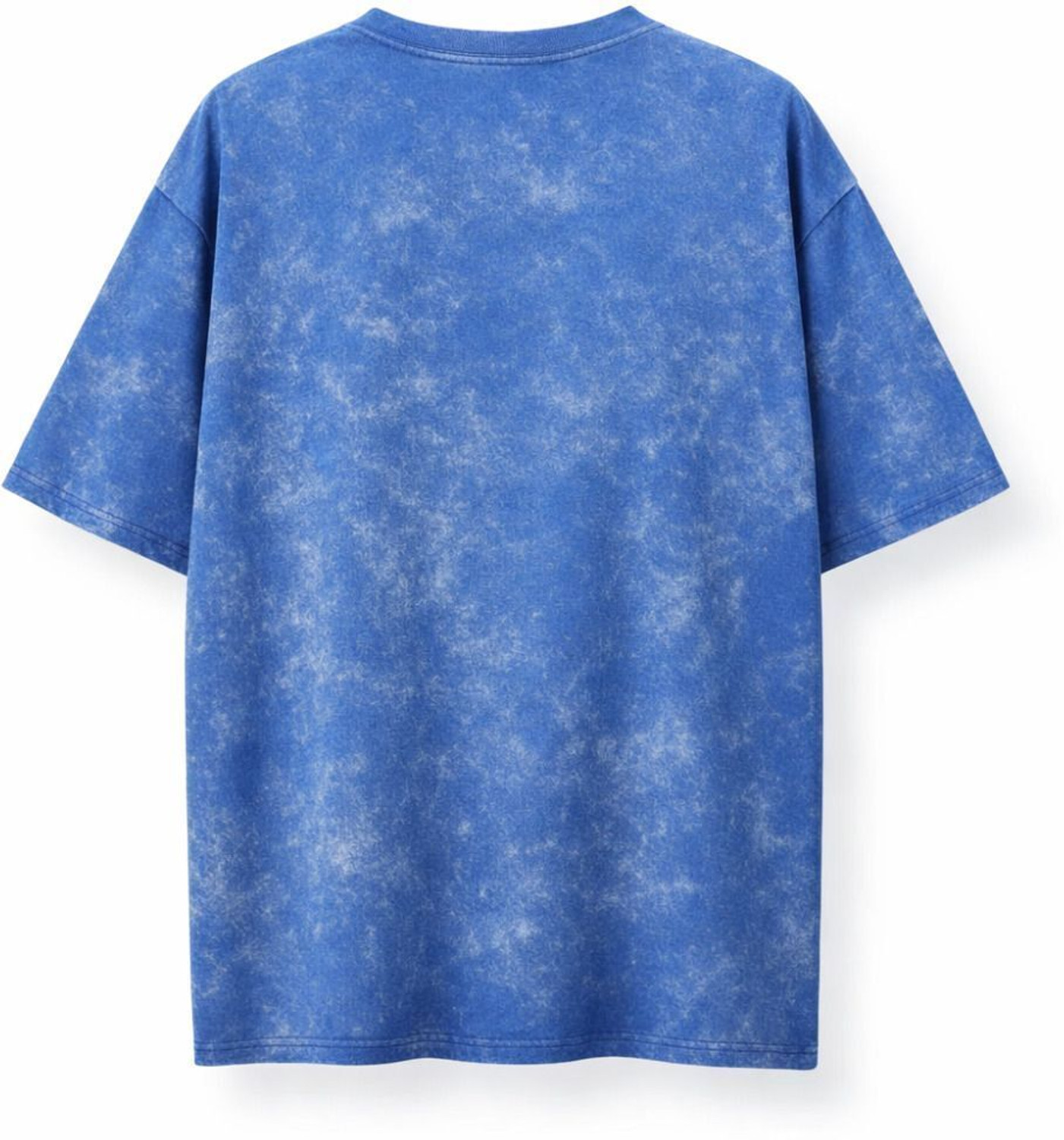 Image of LUFIT Solid, Washed Men Round Neck Blue T-Shirt