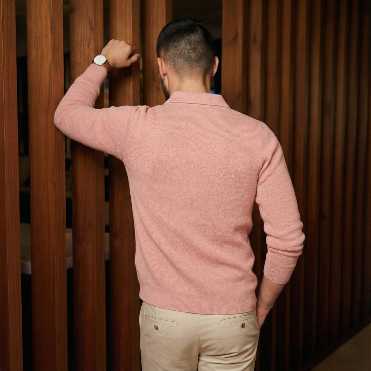 Try Men Pink Polo Neck T-Shirt - Image 2
