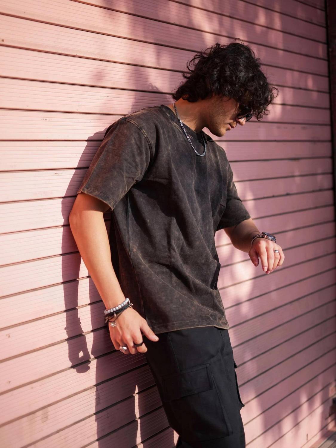 BEEFITS Men Black Crew Neck T-Shirt