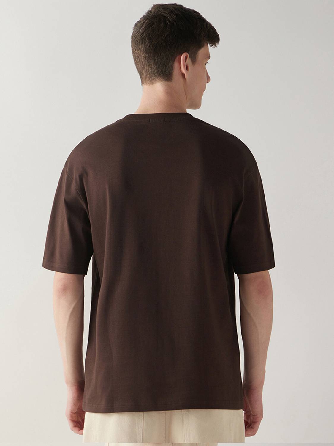 BEWAKOOF Men Brown Typography T-Shirt - Image 2