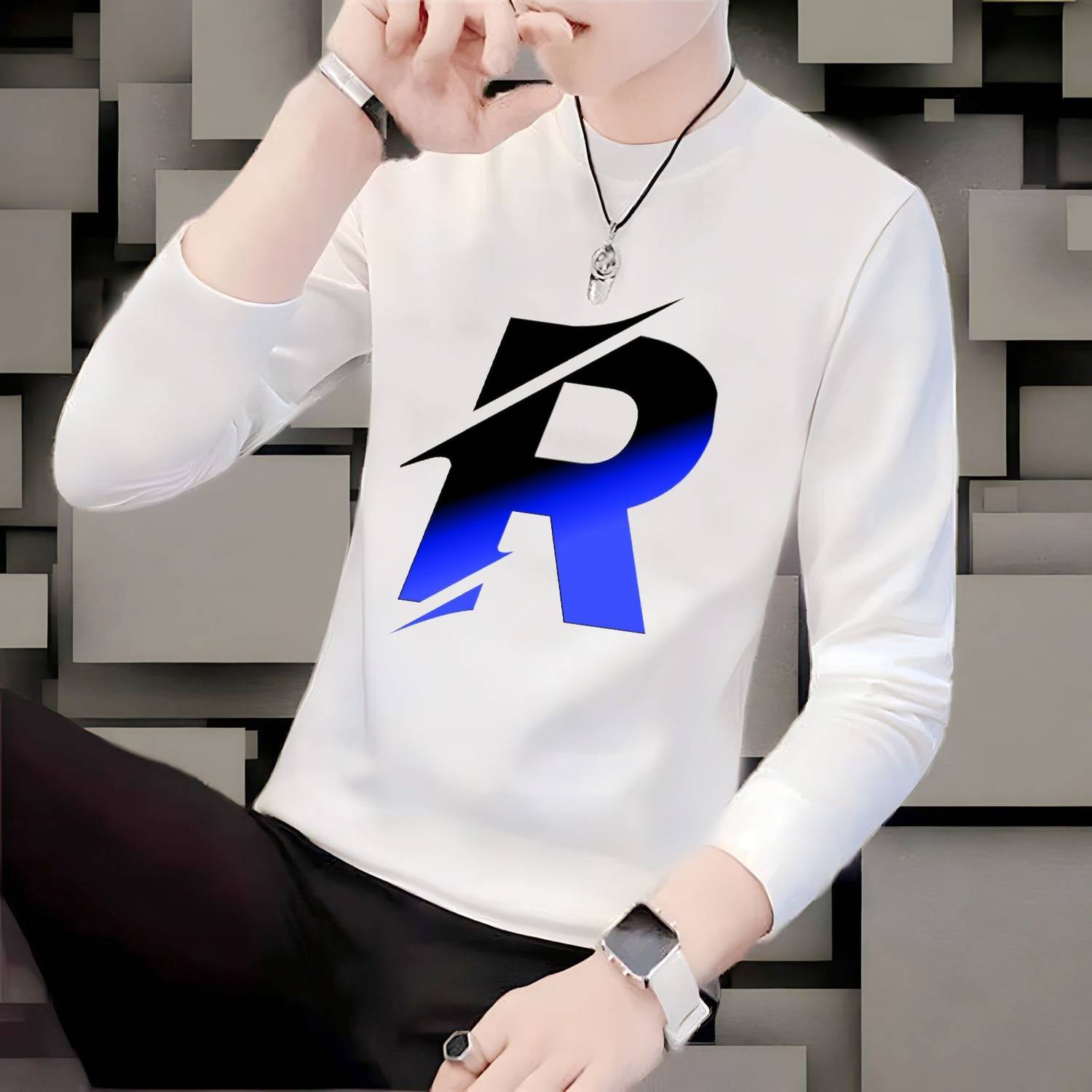 BQF Printed Men Round Neck White T-Shirt