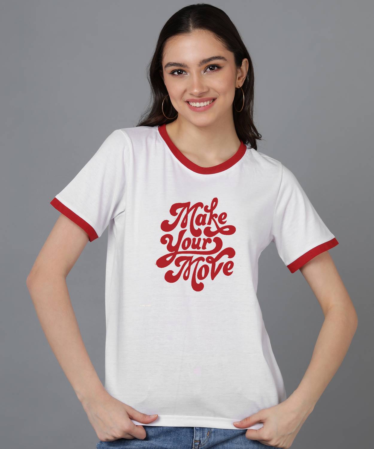 Adyavastram Typography Women Round Neck White T-Shirt