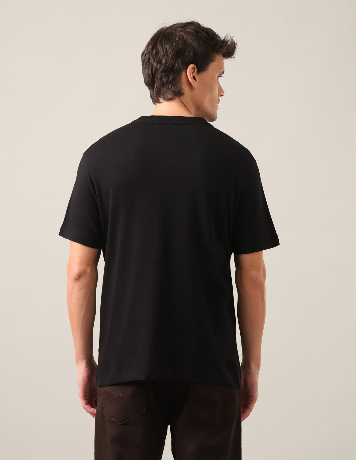 Image of U.S. Polo Assn. Denim Co. Graphic Print Men Crew Neck Black T-Shirt