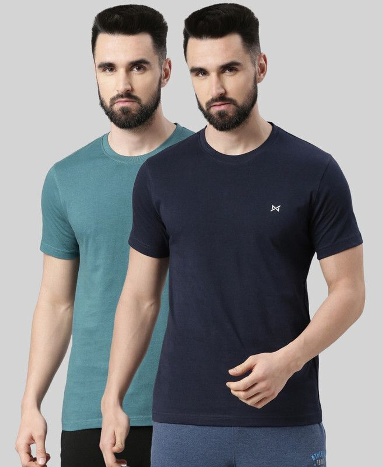 Image of Force NXT Solid Men Round Neck Multicolor T-Shirt