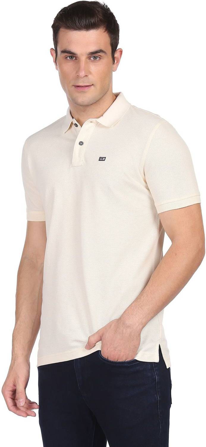 Arrow Sport Solid Men Polo Neck White T-Shirt