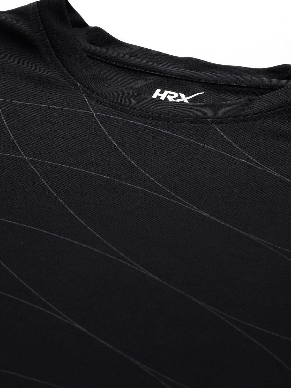 Image of HRX by Hrithik Roshan Printed Men Round Neck Black T-Shirt