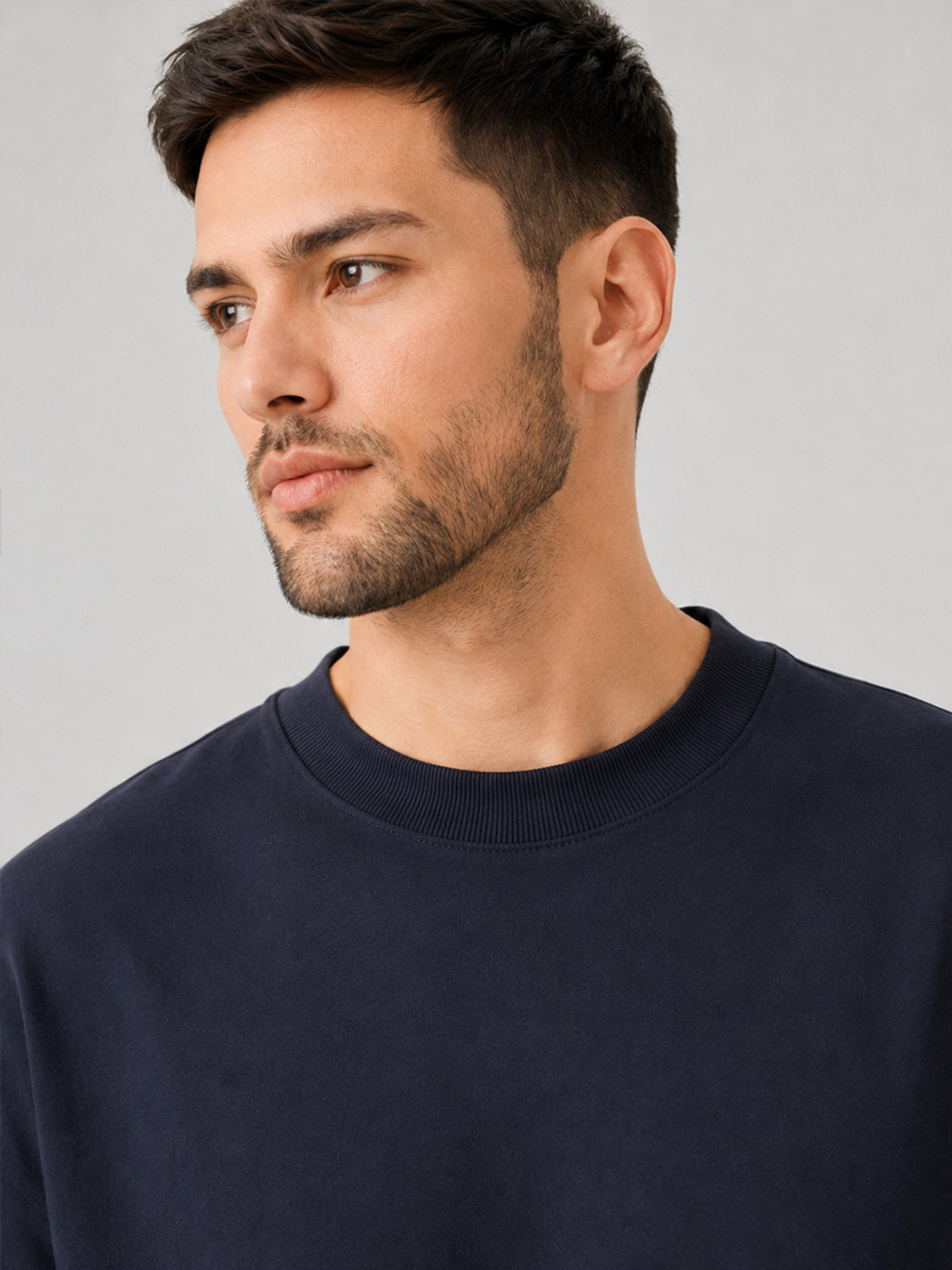 Image of BE RARE Solid Men Round Neck Black T-Shirt