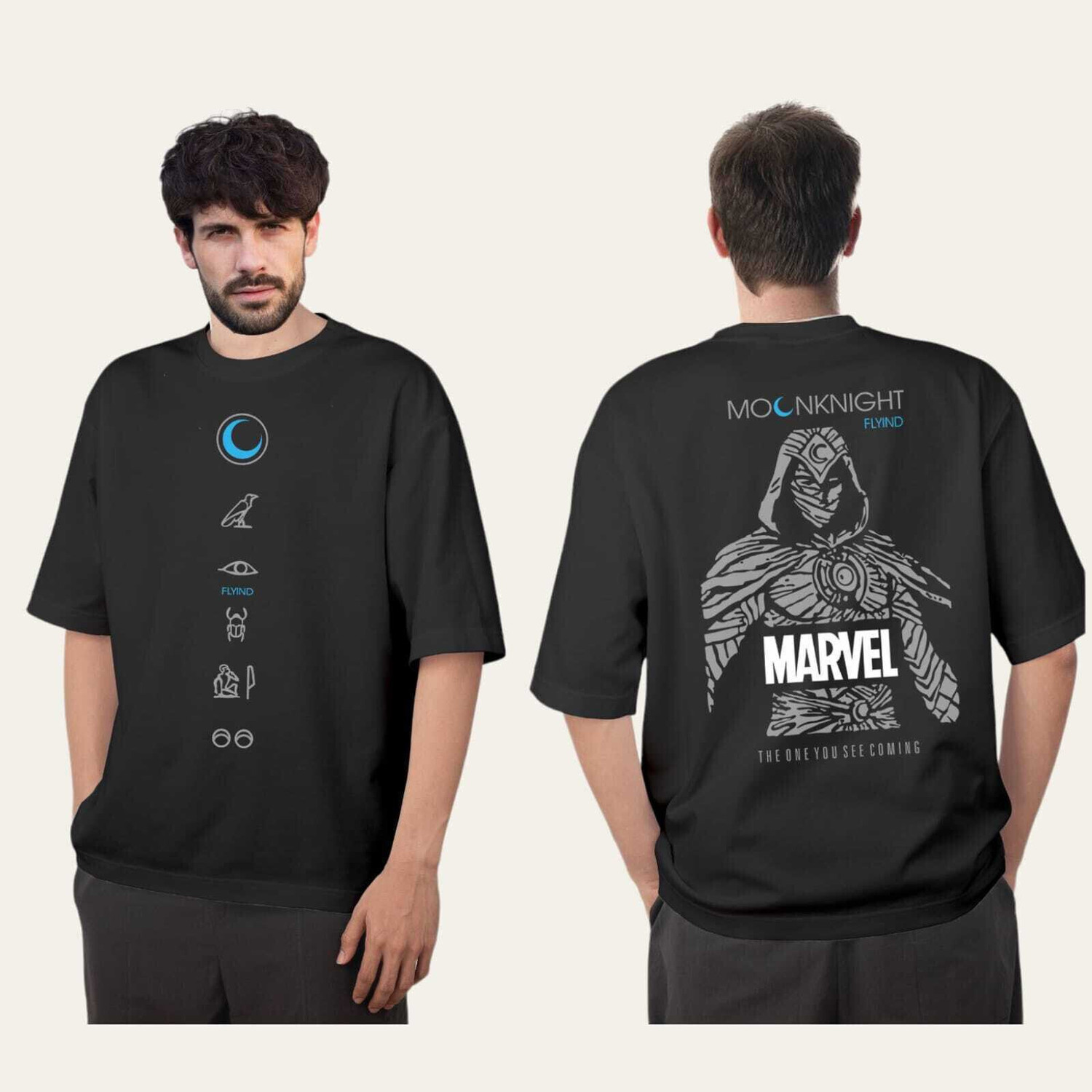 Image of FLYIND VOGUE OUTFIT Printed, Typography Men Round Neck Black T-Shirt