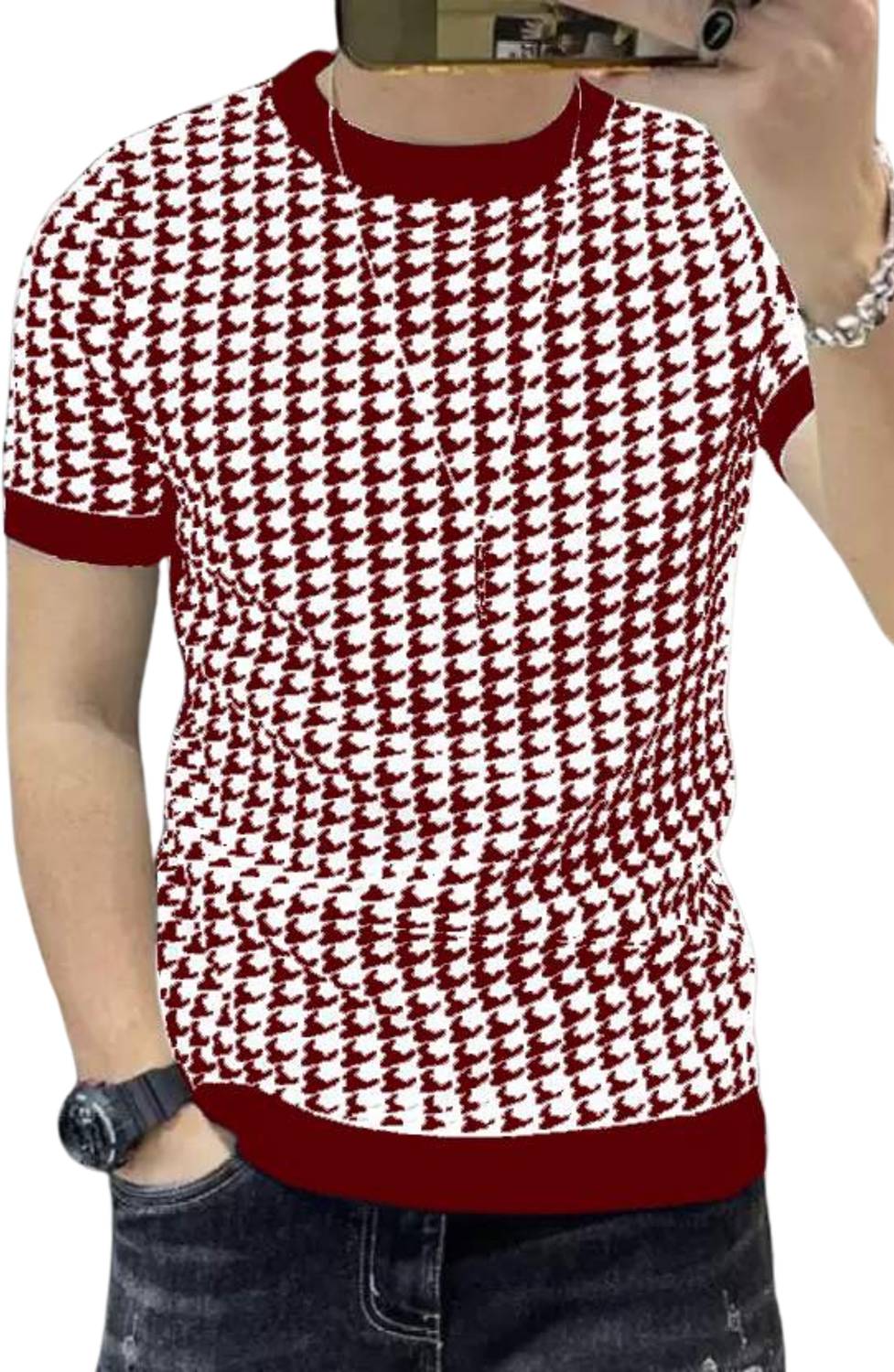 sti Men Printed Round Neck Polyester Multicolor T-Shirt