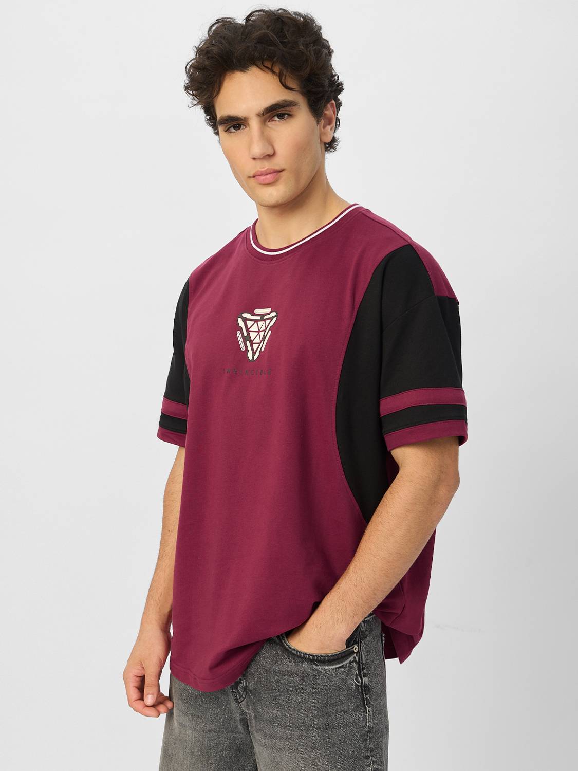 The Souled Store Maroon Round Neck T-Shirt - Image 3