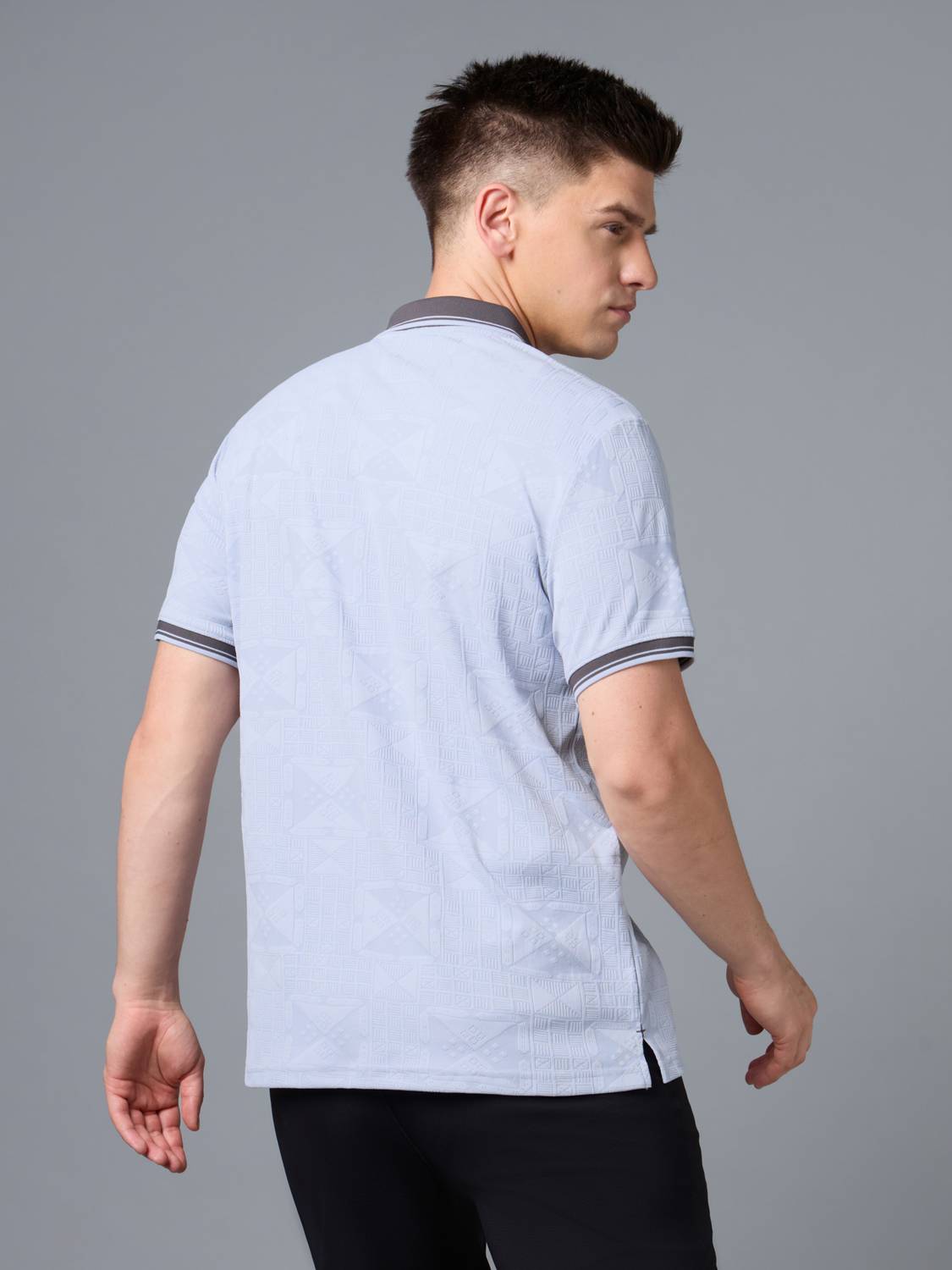 TECHNOSPORT Men Polo Neck Blue T-Shirt - Image 4