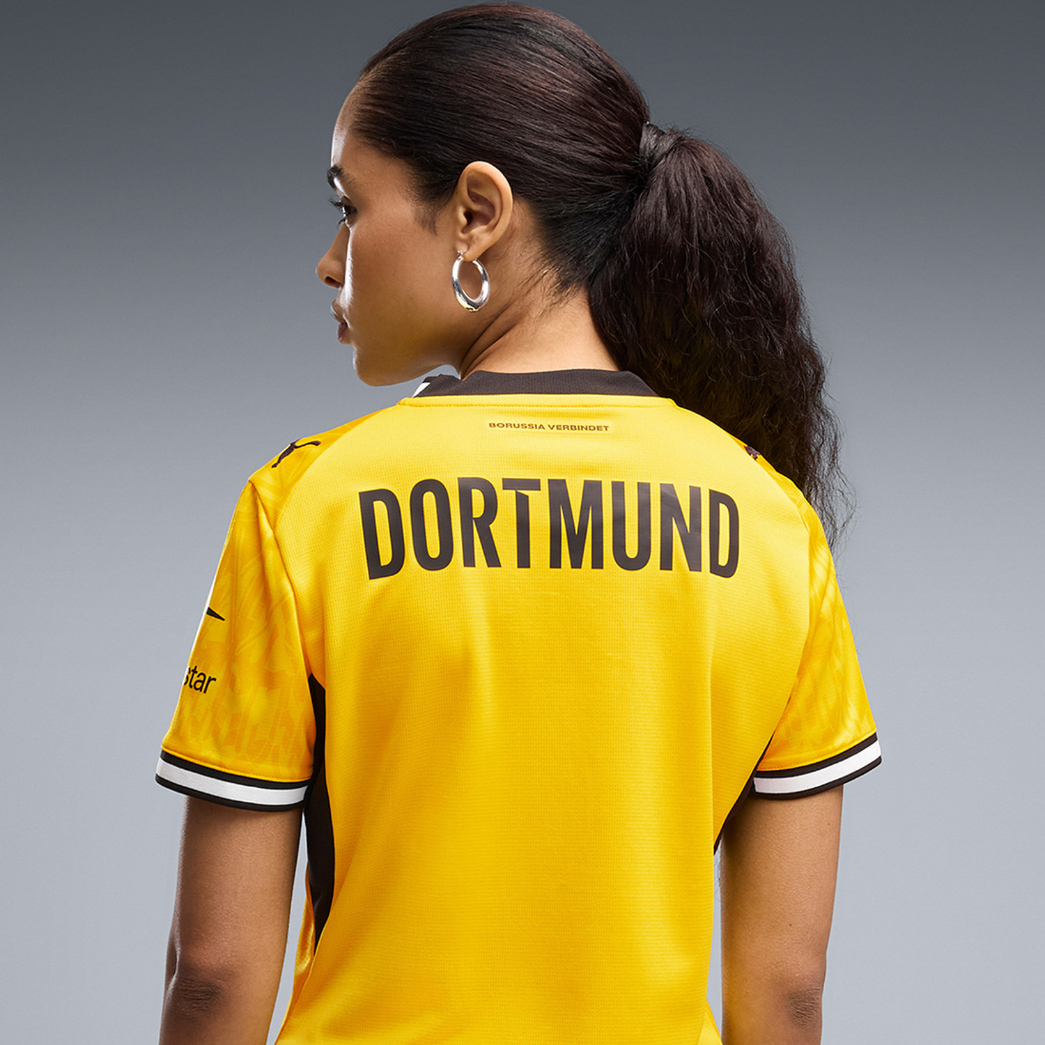 Image of PUMA Women Printed Crew Neck Polyester Yellow T-Shirt