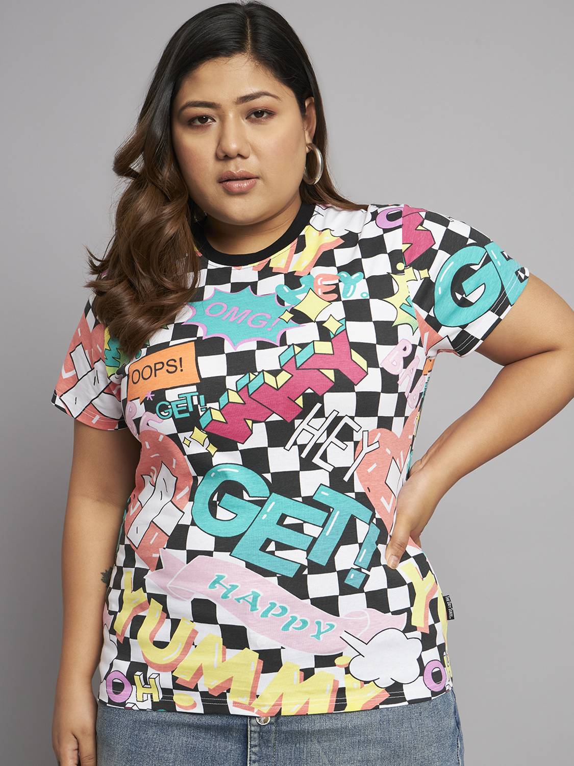 BEYOUND SIZE - THE DRY STATE Printed Women Round Neck Multicolor T-Shirt