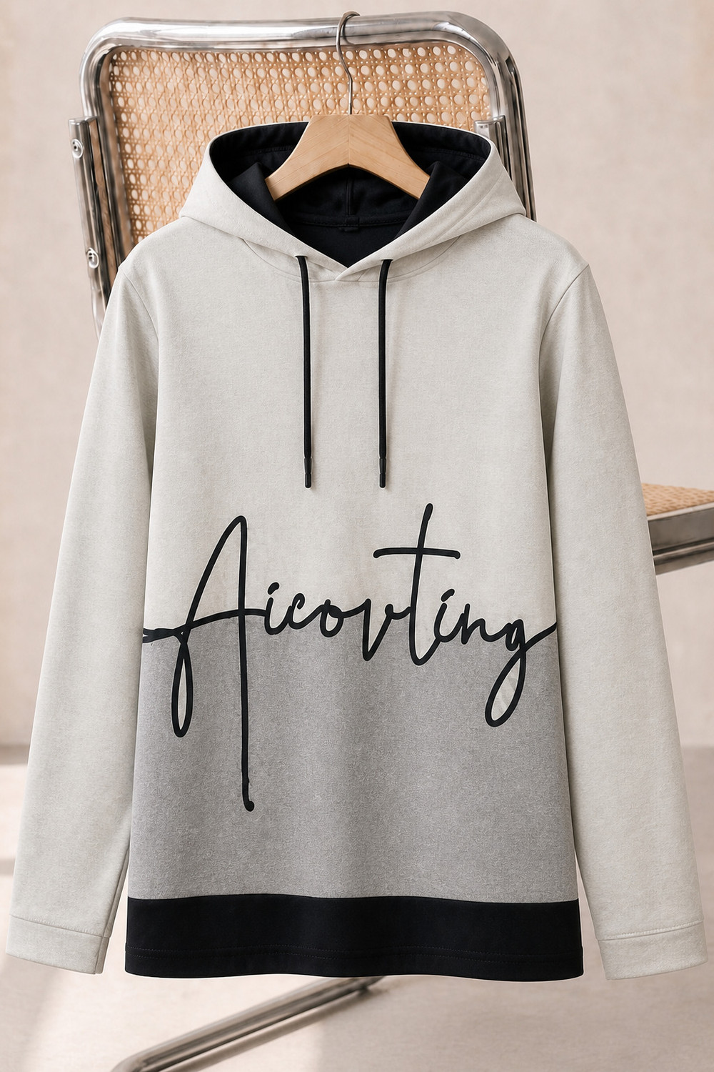 Image of Try This Typography Men Hooded Neck White T-Shirt