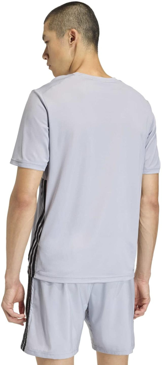 Image of ADIDAS Striped Men Crew Neck Grey T-Shirt