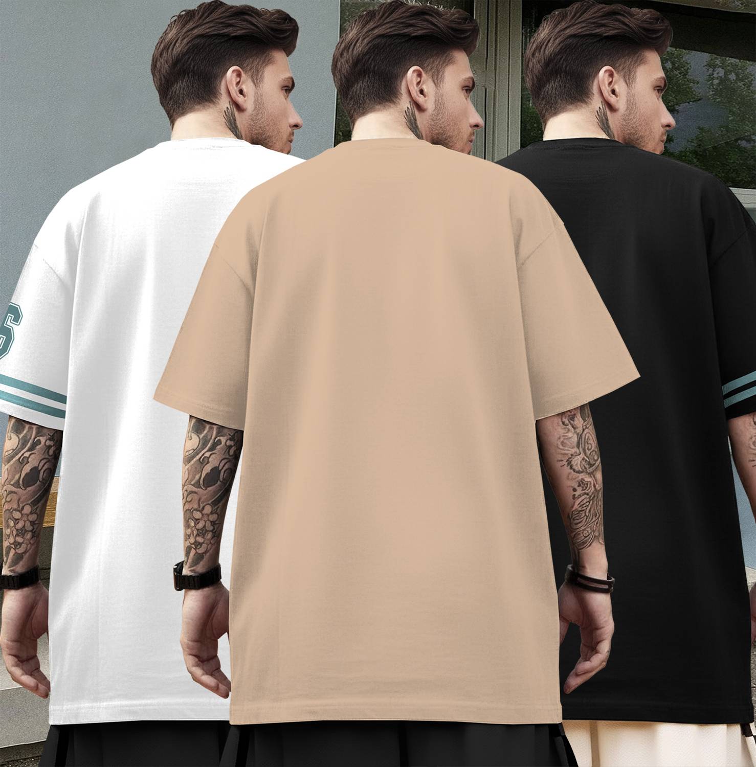 TRIPR Men Round Neck White T-Shirt Pack of 3 - Image 2