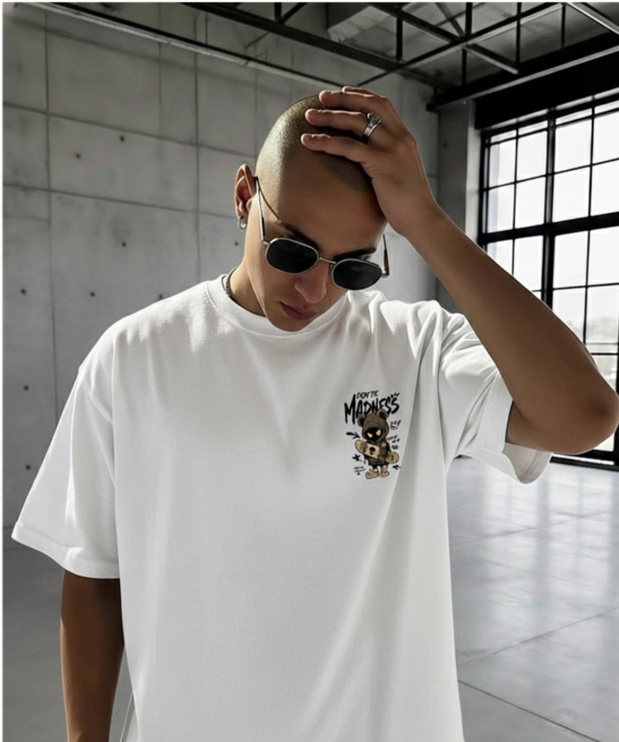 HipHopTrends Men White Round Neck T-Shirt - Image 2