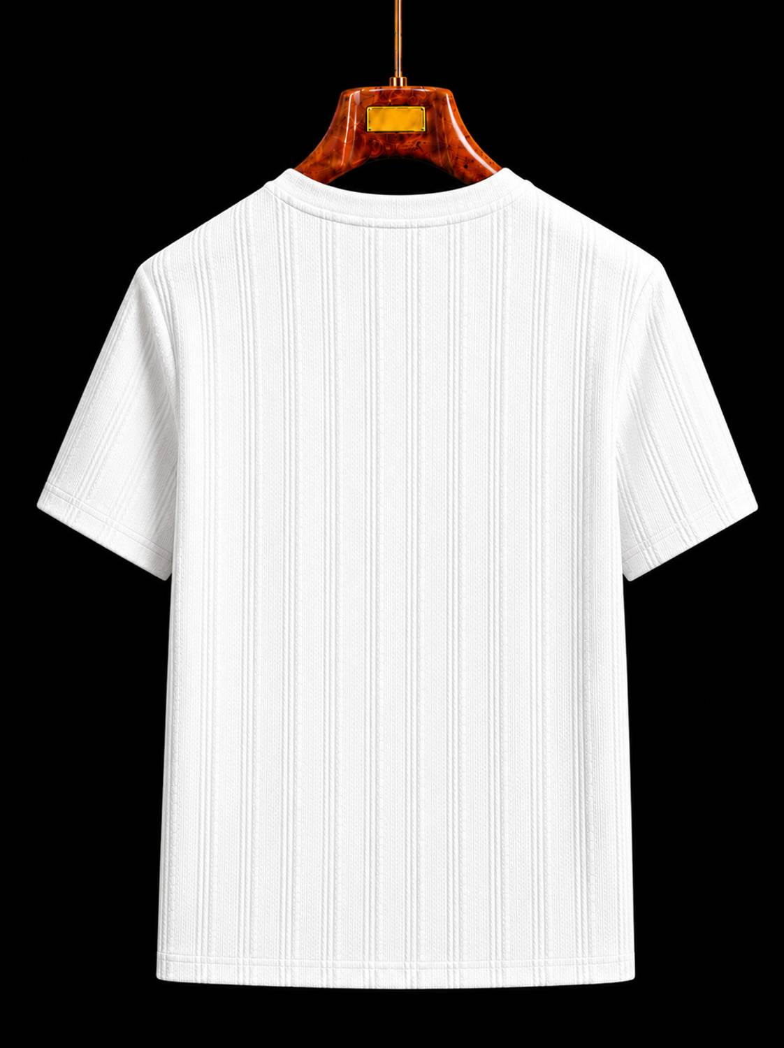 COMBRAIDED Men White Round Neck T-Shirt - Image 5