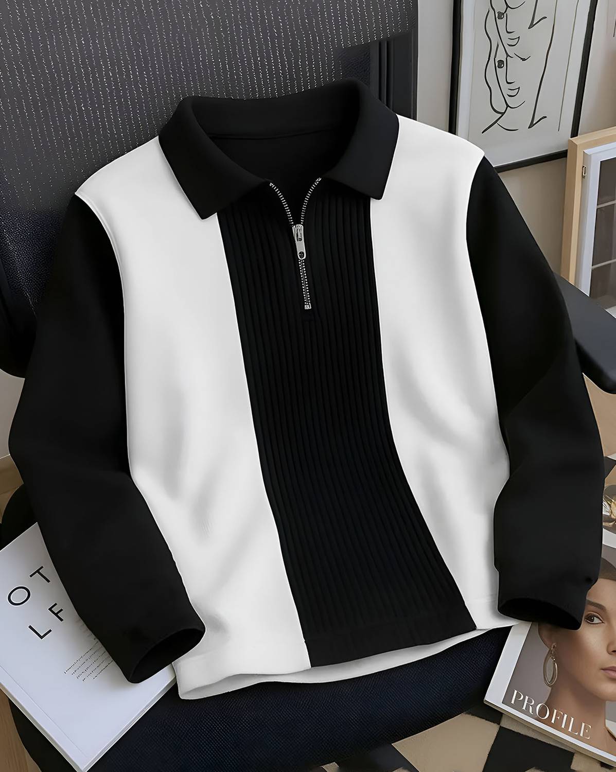 AUSK Full Sleeve Striped Men Sweatshirt - Image 1