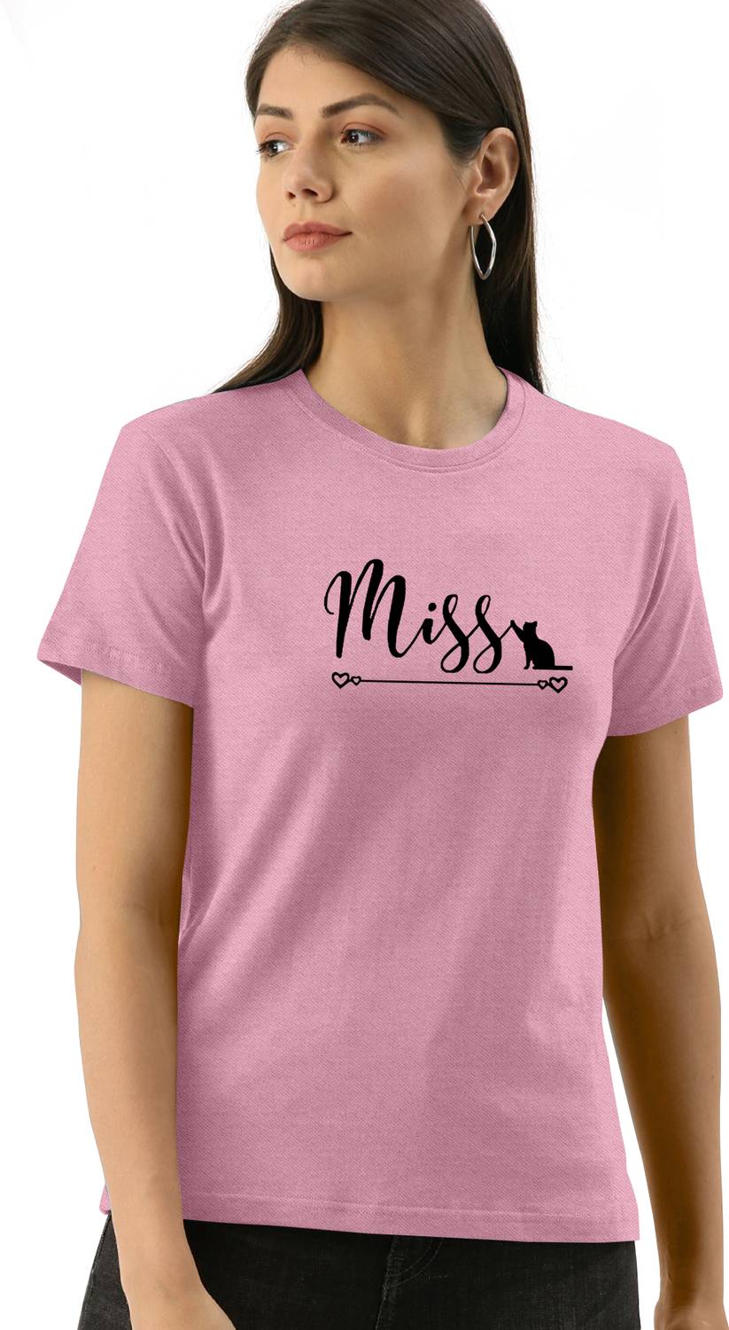 AASHANK Typography Women Round Neck Pink T-Shirt