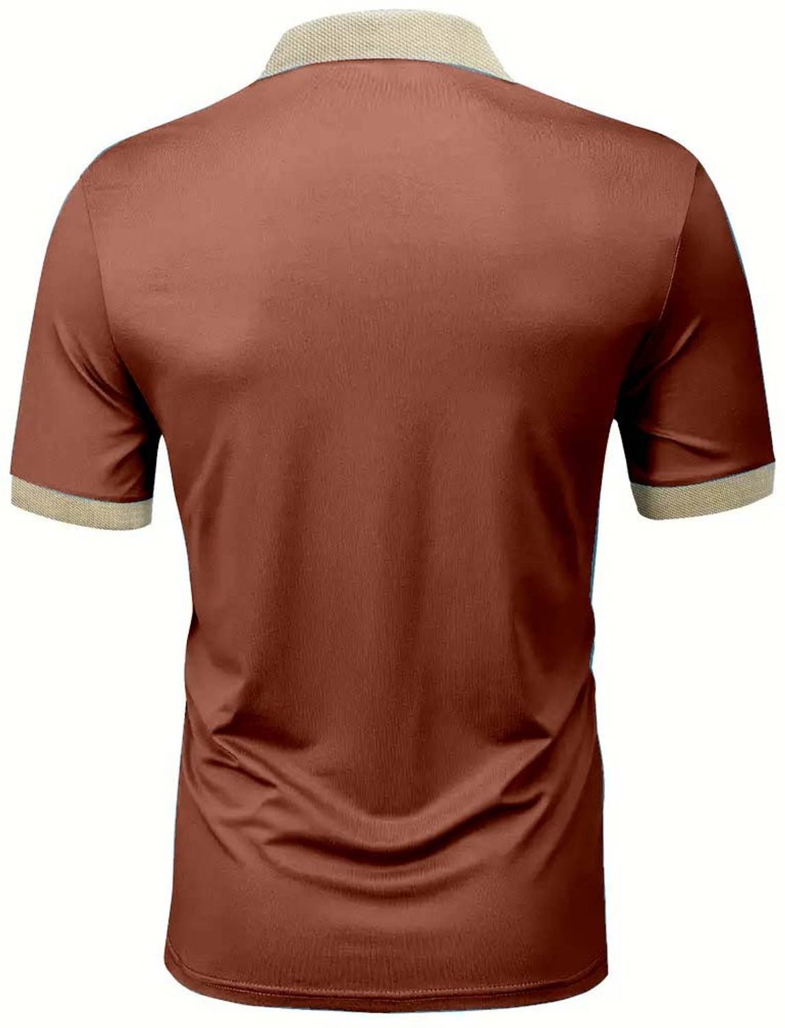 POSHAX Men Orange Polo Neck T-Shirt - Image 2