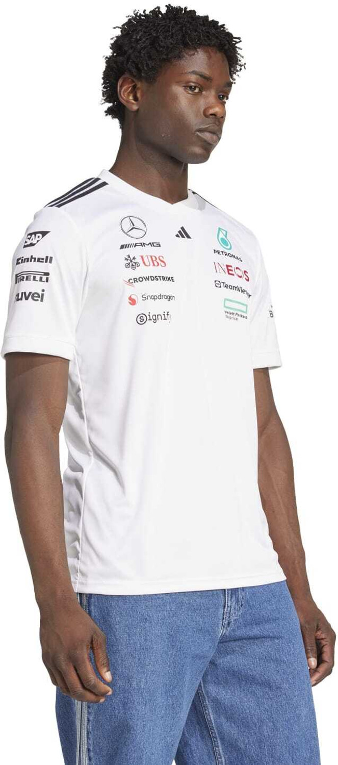 Image of ADIDAS Printed Men Crew Neck White T-Shirt