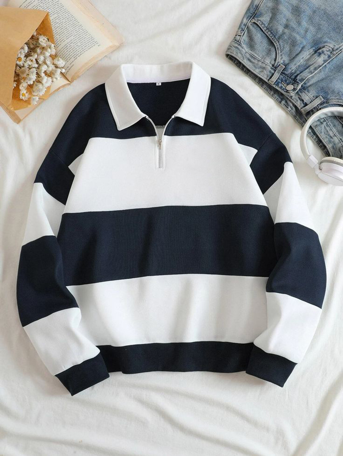 Image of Try This Colorblock Men Polo Neck Blue T-Shirt