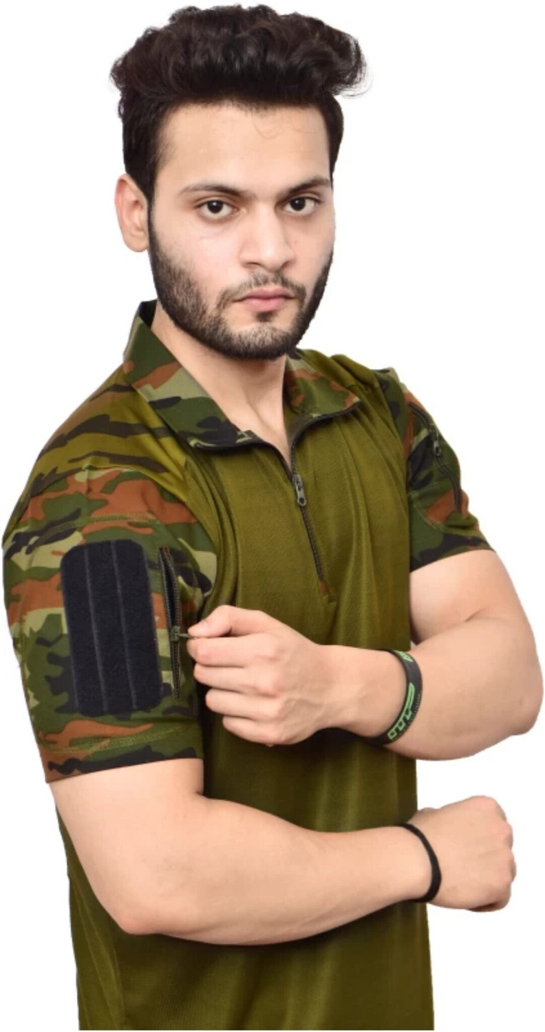 Image of REAL DAD Military Camouflage Men Polo Neck Multicolor T-Shirt