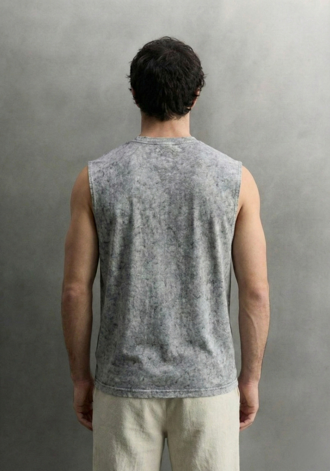 Image of Rhinocult Self Design Men Round Neck Grey T-Shirt