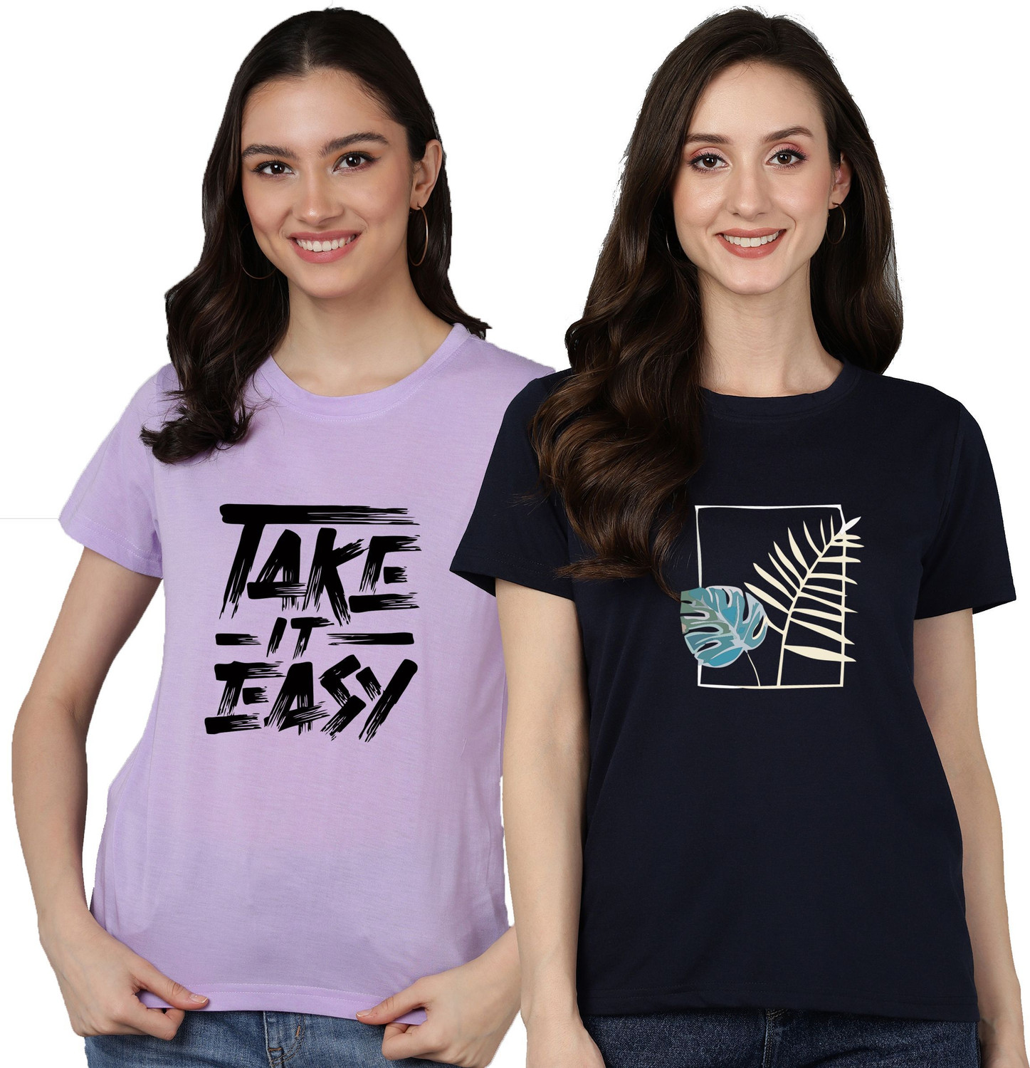 Image of Adyavastram Graphic Print Women Round Neck Multicolor T-Shirt