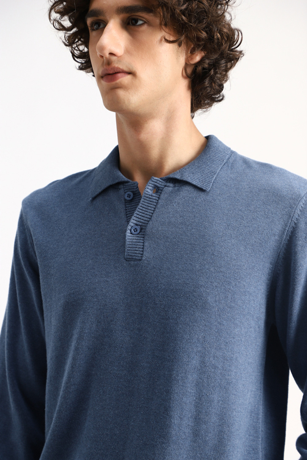 Image of Snitch Solid Men Polo Neck Blue T-Shirt