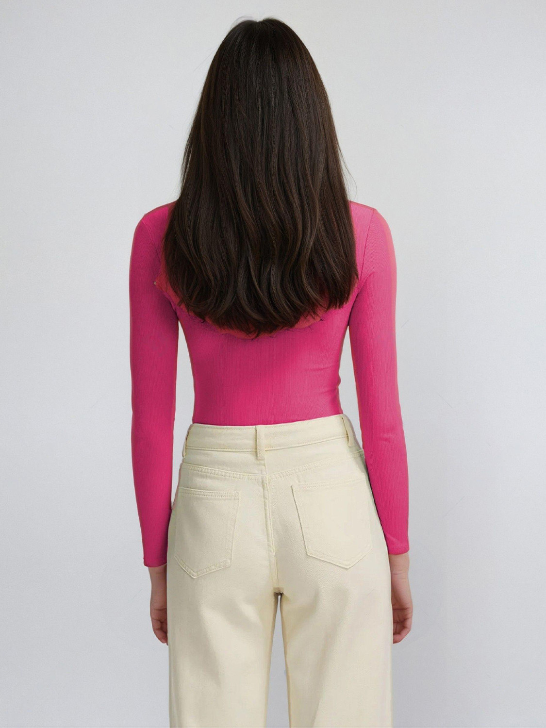 Image of KOTTY Solid Women Scoop Neck Pink T-Shirt