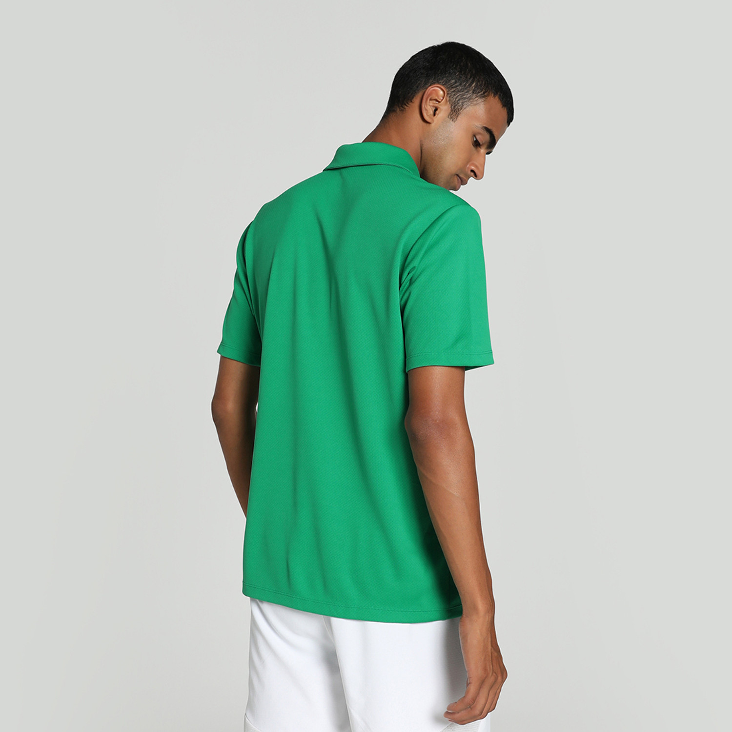 Image of PUMA Solid Men Polo Neck Green T-Shirt