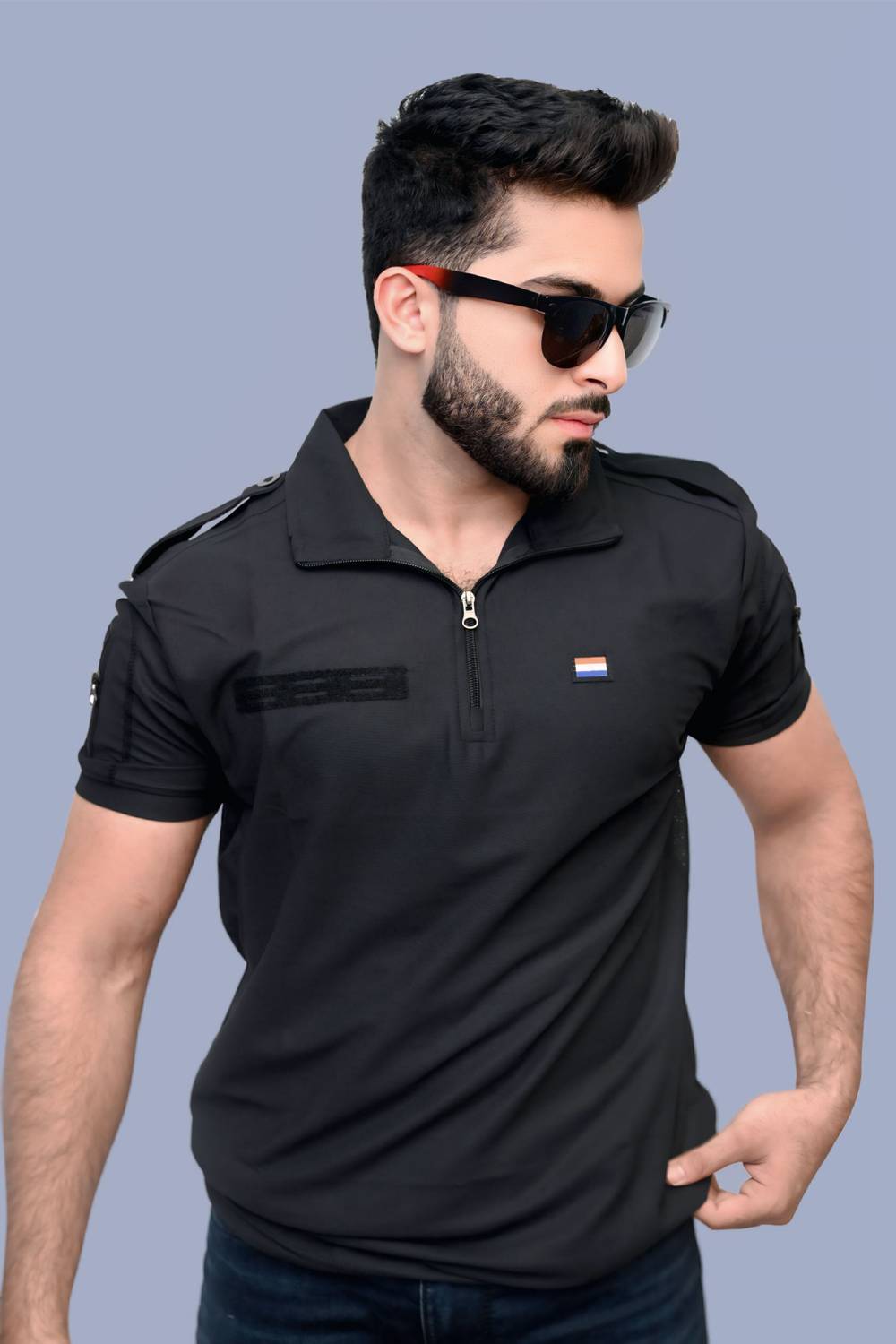 AZYXREN Solid Men Zip Neck Black T-Shirt - Buy AZYXREN Solid Men AZYXREN Solid Men Zip Neck Black T-Shirt - Buy AZYXREN Solid Men