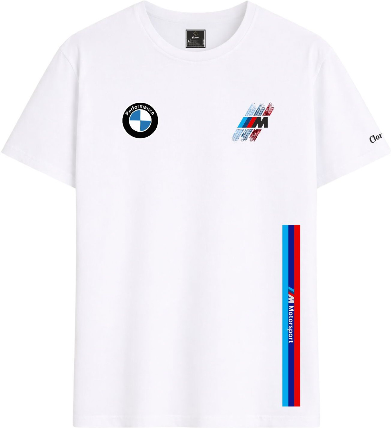 Image of Cloroot Printed Men Round Neck White T-Shirt