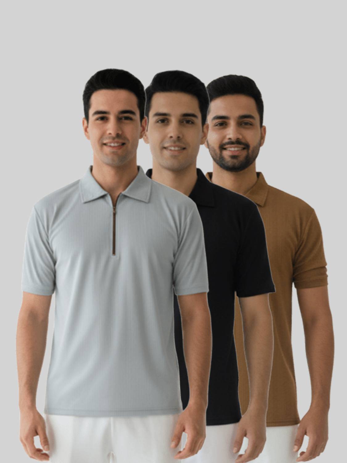 Dollar Pack of 3 Men Solid Polo Neck Polyester Multicolor T-Shirt