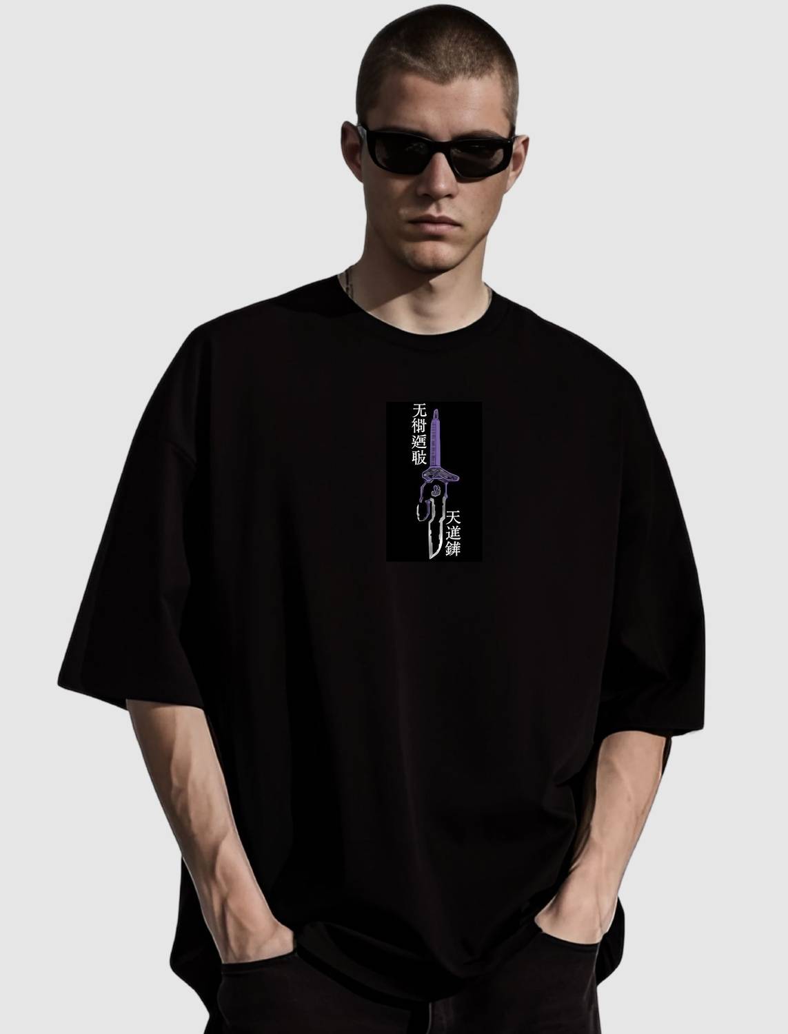 the rich state Men Round Neck Black Graphic Print T-Shirt - Image 3