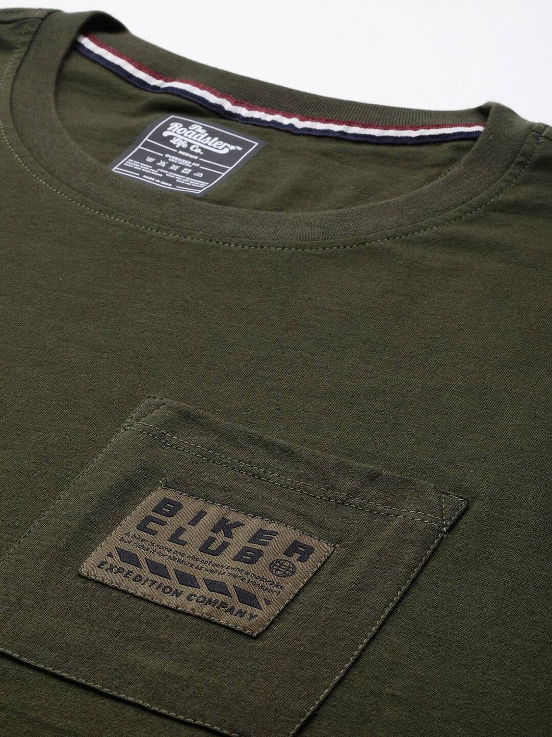 Roadster Solid Men Round Neck Green T-Shirt - Image 2