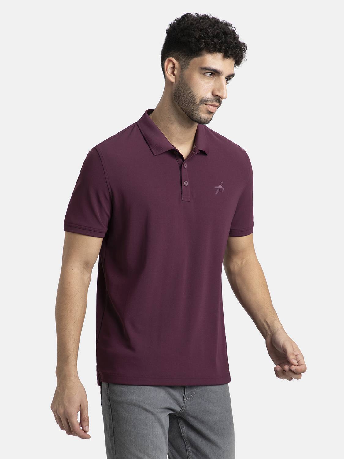 Jockey Men's Polo Neck Solid Brown T-Shirt - Image 2