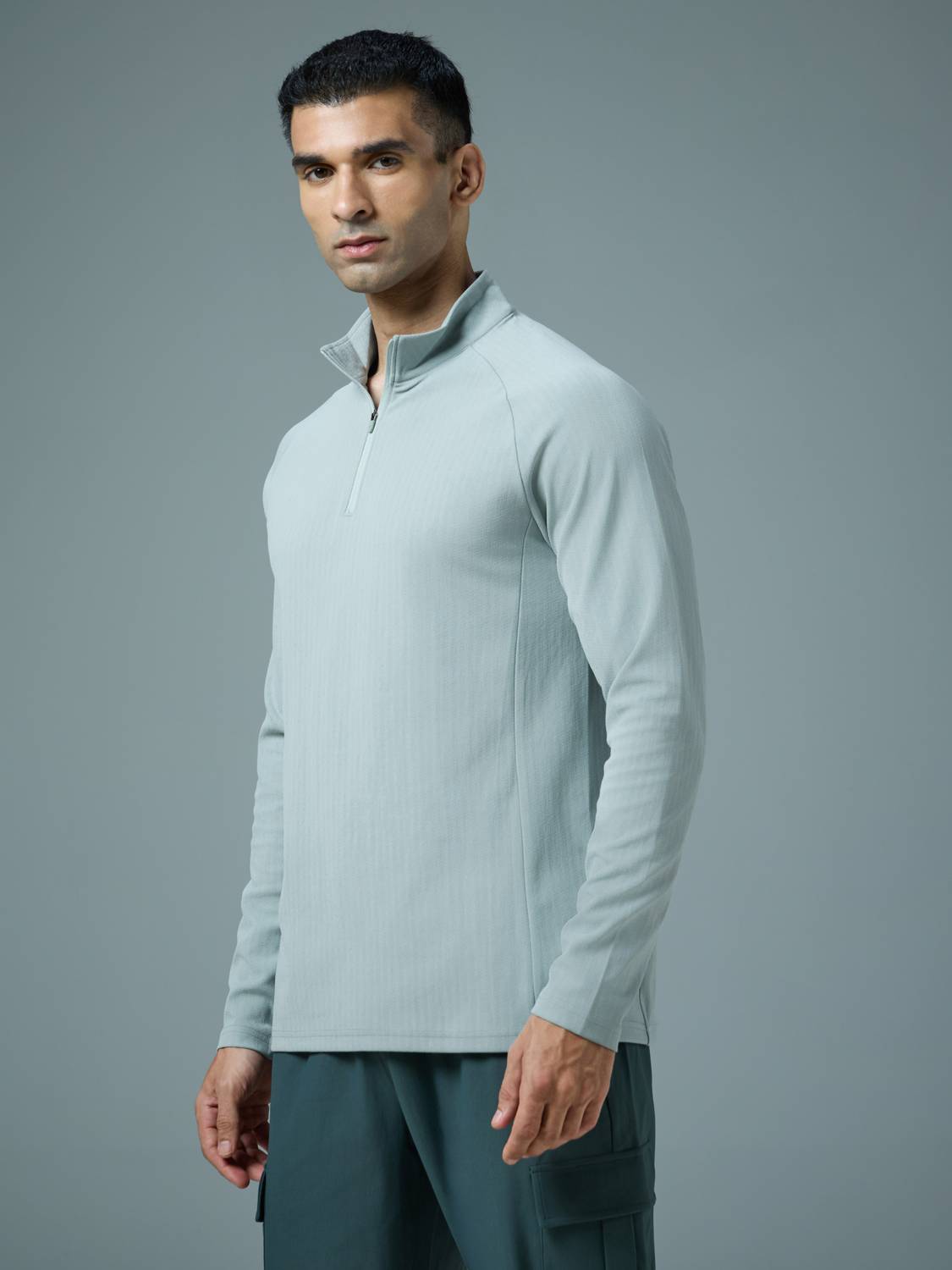 TECHNOSPORT Men Light Blue Polo Neck T-Shirt - Image 3