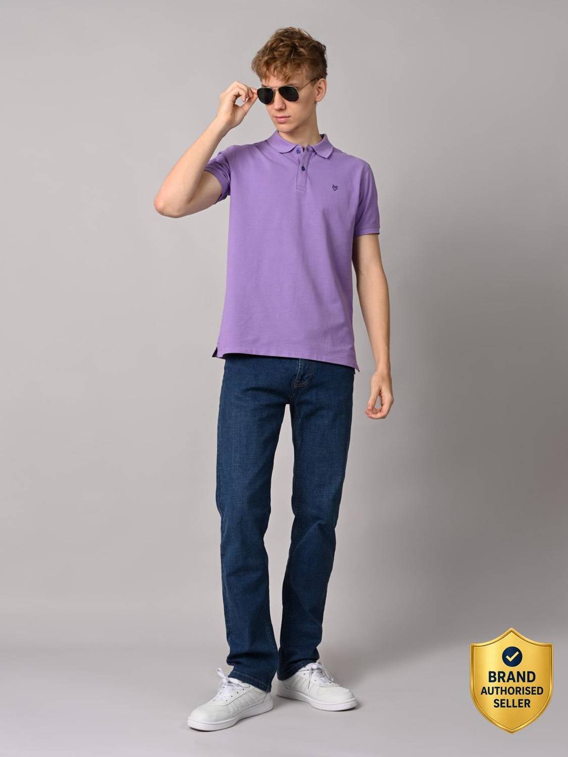 INTEGRITI Men Purple Polo Neck T-Shirt - Image 1