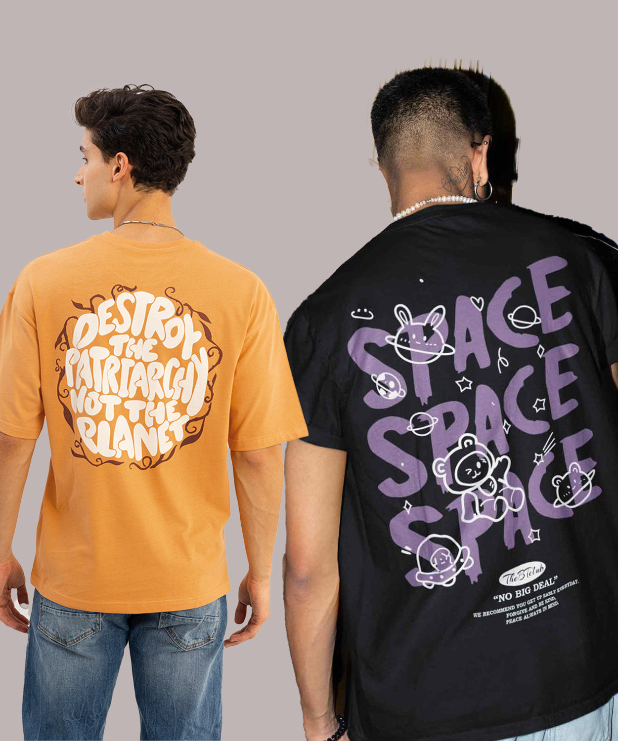 Image of HELL BOUND Typography Men Round Neck Multicolor T-Shirt