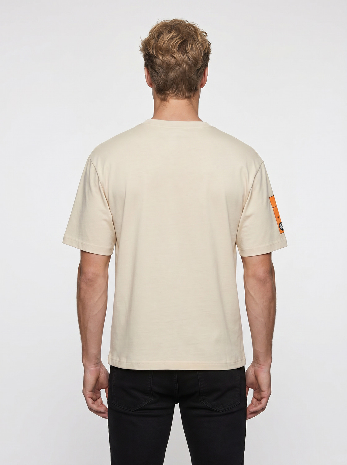 Image of KILLER Printed Men Round Neck Beige T-Shirt
