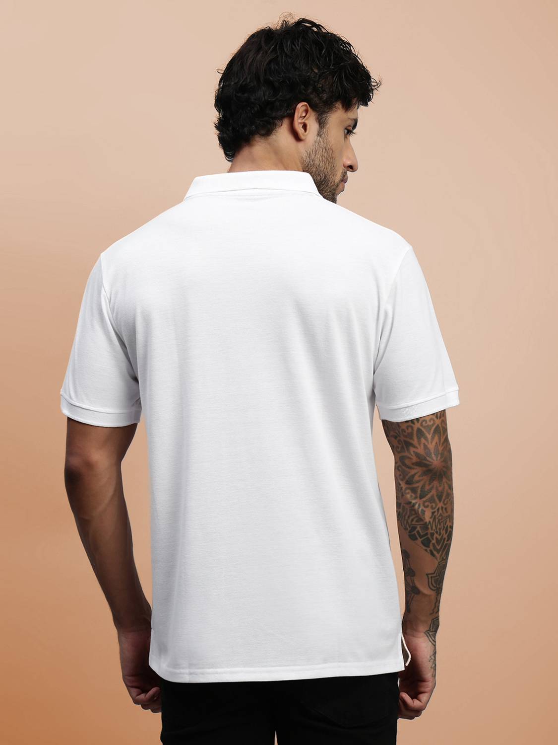 Lux Venus Solid Men Polo Neck White T-Shirt - Buy Lux Venus Solid