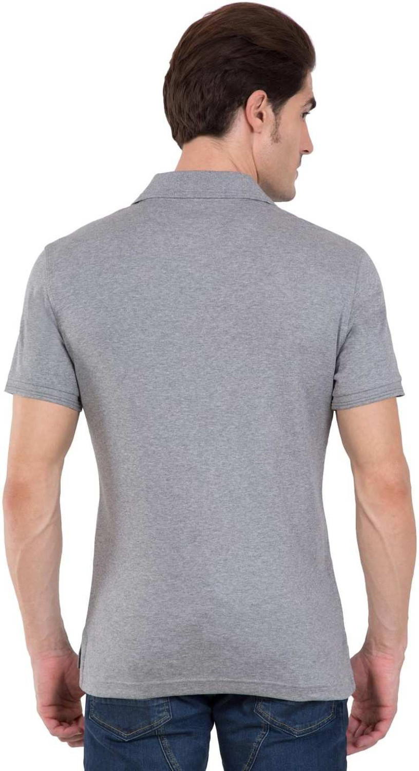 Image of JOCKEY Solid Men Polo Neck Grey T-Shirt