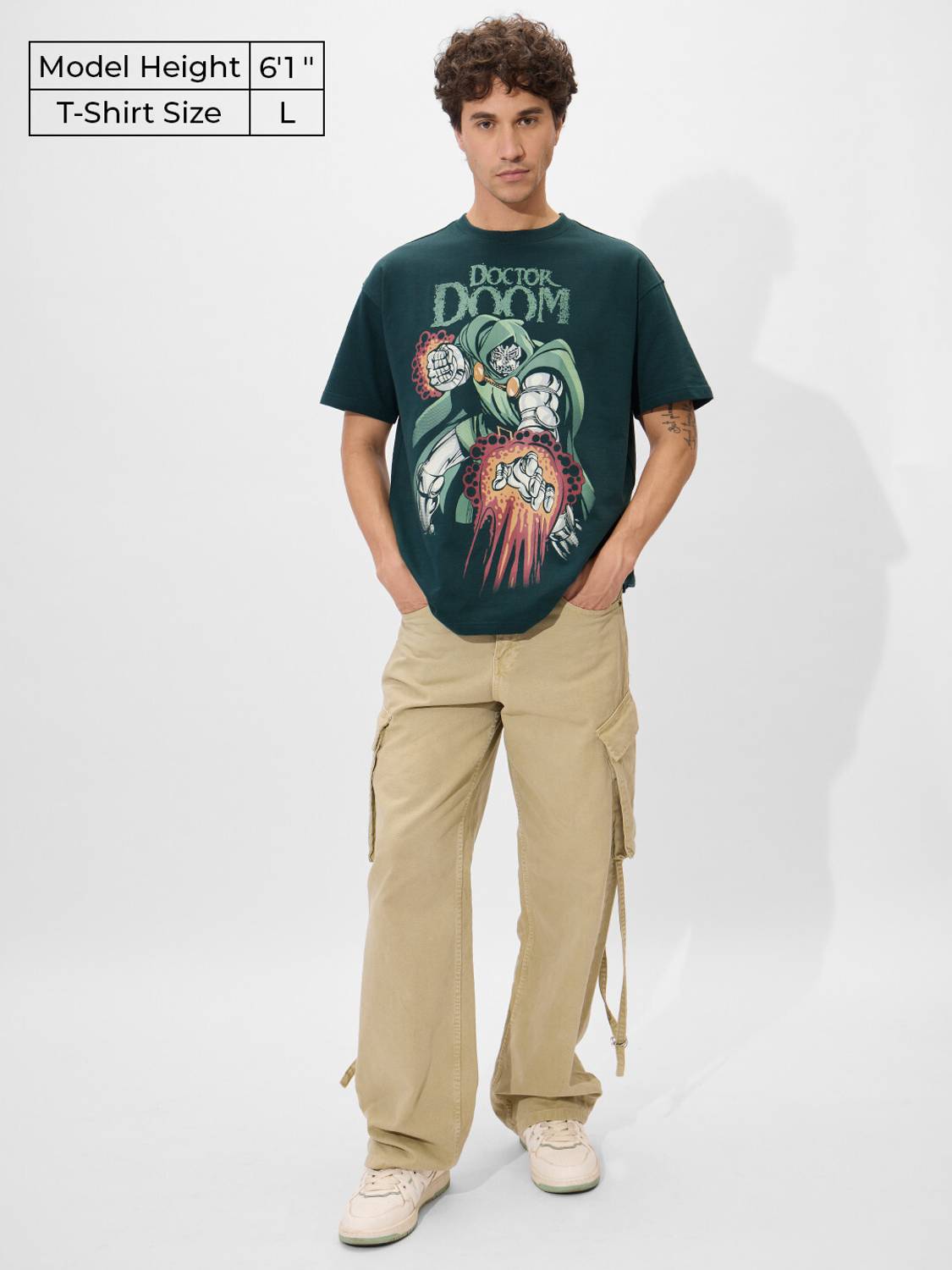 The Souled Store Men Dark Green Cartoon T-Shirt - Image 4